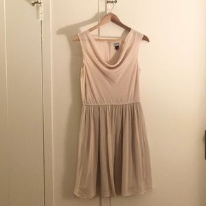 Blush pink cowl neck dress